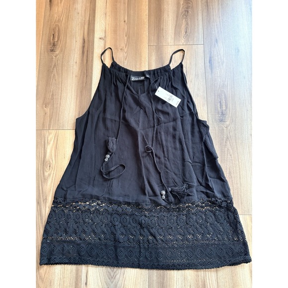 New York & Company Tops - NY &C New York Company Black Sleeveless Women's Large Top Shirt Lace Tassels NWT